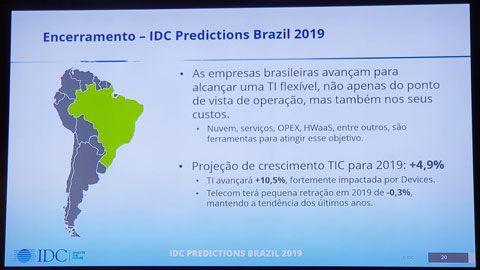 IDC Brasil: TI avança dois dígitos e mercado de TICs deve crescer 4,9% no Brasil em 2019
