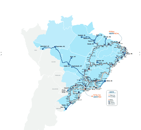 Eletronet investe R$ 157 milhões para ampliar em 50% sua rede de fibra óptica e atender novos Estados

